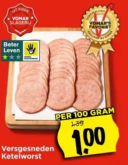Vomar Voordeelmarkt Versgesneden Ketelworst aanbieding