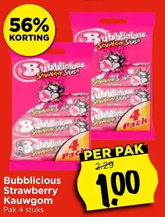 Vomar Voordeelmarkt Bubblicious Strawberry Kauwgom aanbieding