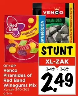 Vomar Voordeelmarkt Venco Piramides of Red Band Winegums Mix aanbieding