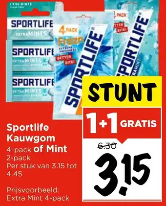 Vomar Voordeelmarkt Sportlife Kauwgom of Mint aanbieding