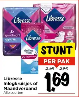 Vomar Voordeelmarkt Libresse Inlegkruisjes of Maandverband aanbieding