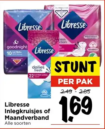 Vomar Voordeelmarkt Libresse Inlegkruisjes of Maandverband aanbieding