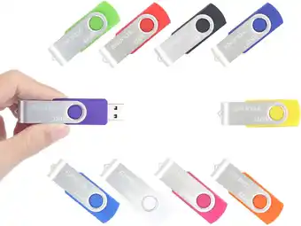 Amazon ENUODA USB Stick 32GB 10 Stuks USB 2.0 Memory Stick Hoge Snelheid Thumb Drives (10 Gemengde Kleuren) aanbieding