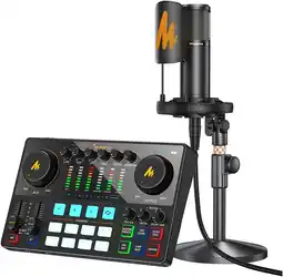 Amazon Maono AME2A USB-C Audio Interface - ingebouwde effecten, XLR en Inst ingang, microfoon inbegrepen aanbieding