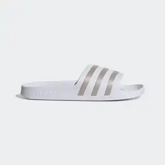 Foot Locker Adidas adilette Heren Slippers en Sandalen - Wit - Maat: 40 2/3 - Mesh/Synthetisch - Foot Locker aanbieding
