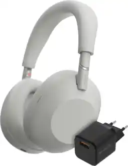 Coolblue Sony WH-1000XM6 Zilver + BlueBuilt Quick Charge Oplader aanbieding