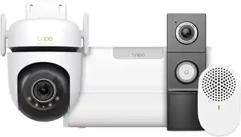 Coolblue TP-Link Tapo C530WS + H500 Smart HomeBase + D235 Smart Battery & Wired Doorbell aanbieding