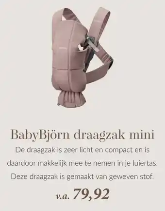 Babypark BabyBjörn draagzak mini aanbieding