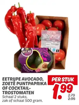 Dekamarkt Eetrijpe avocado, zoetě puntpaprika of cocktailtrostomaten aanbieding