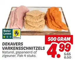 Dekamarkt Dekavers varkensschnitzels aanbieding