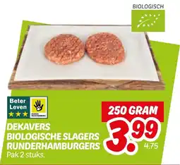 Dekamarkt Dekavers biologische slagers runderhamburgers aanbieding