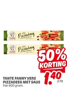 Dekamarkt Tante fanny vers pizzadeeg met saus aanbieding
