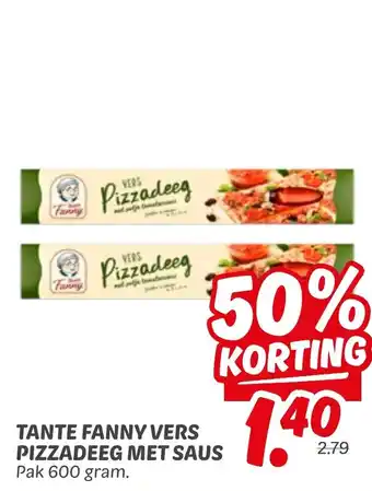 Dekamarkt Tante fanny vers pizzadeeg met saus aanbieding