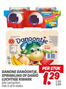 Dekamarkt Danone danoontje, sprinklins of danio luchtige kwark aanbieding