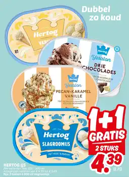 Dekamarkt Hertog ijs aanbieding