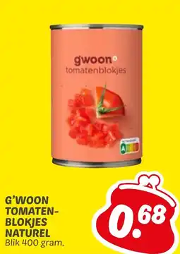 Dekamarkt G'woon tomatenblokjes naturel aanbieding
