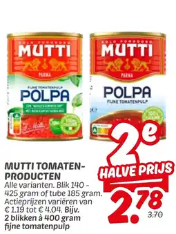 Dekamarkt Mutti tomatenproducten aanbieding
