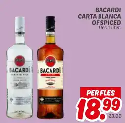 Dekamarkt Bacardi carta blanca of spiced aanbieding
