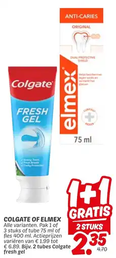 Dekamarkt Colgate of elmex aanbieding
