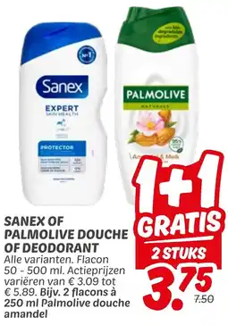 Dekamarkt Sanex of palmolive douche of deodorant aanbieding