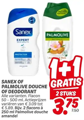 Dekamarkt Sanex of palmolive douche of deodorant aanbieding