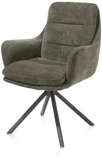 Henders & Hazel Mia, armstoel - draaibaar - graphiet frame - stof Livigno - Donkergroen aanbieding