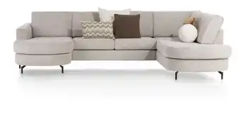 Henders & Hazel Alcona, longchair inclusief 3-zits + ottomane rechts - Vada - beige aanbieding