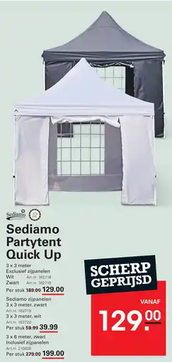 Sligro Sediamo Partytent Quick Up Exclusief zijpanelen aanbieding