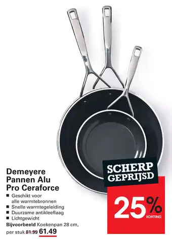 Sligro Demeyere Pannen Alu Pro Ceraforce aanbieding
