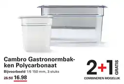 Sligro Cambro Gastronormbakken Polycarbonaat aanbieding