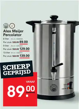 Sligro Alex Meijer Percolator aanbieding