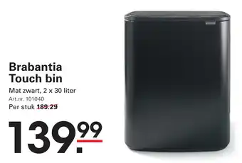 Sligro Brabantia Touch bin aanbieding