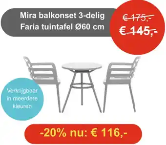Tuinmeubelland Mira balkonset aanbieding