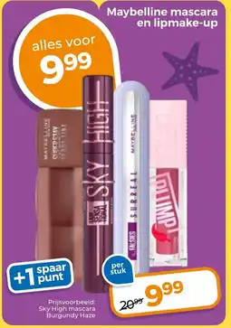 Trekpleister Maybelline mascara en lipmake up aanbieding