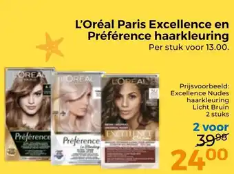 Trekpleister L'Oréal Paris Excellence en Préférence haarkleuring aanbieding