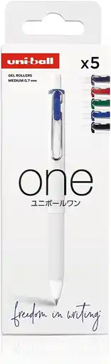 Amazon Uni-ball Rollerball gelinkt One 0,7 mm etui 5 kleuren CLASSIC aanbieding