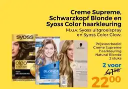 Trekpleister Creme Supreme, Schwarzkopf Blonde en Syoss Color haarkleuring aanbieding