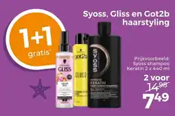 Trekpleister Syoss, Gliss en Got2b haarstyling aanbieding