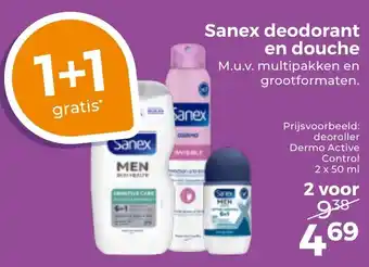 Trekpleister Sanex deodorant en douche aanbieding