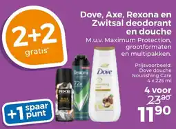 Trekpleister Dove, Axe, Rexona en Zwitsal deodorant en douche aanbieding