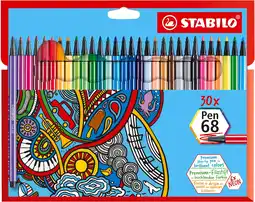 Amazon Premium Viltstift - STABILO Pen 68-30 stuks - met 30 verschillende kleuren aanbieding