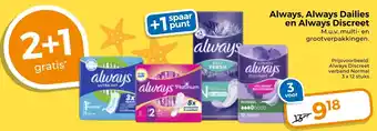 Trekpleister Always, Always Dailies en Always Discreet aanbieding