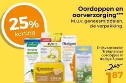 Trekpleister Oordoppen en oorverzorging aanbieding