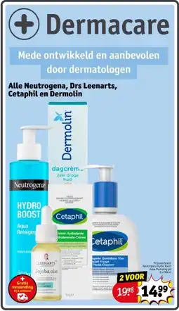 Kruidvat Alle Neutrogena, Drs Leenarts, Cetaphil en Dermolin aanbieding