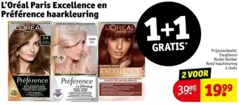 Kruidvat L'Oréal Paris Excellence en Préférence haarkleuring aanbieding