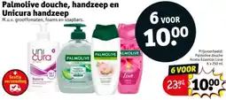 Kruidvat Palmolive douche, handzeep en Unicura handzeep aanbieding
