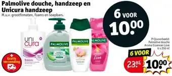 Kruidvat Palmolive douche, handzeep en Unicura handzeep aanbieding