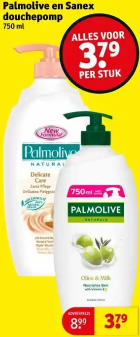 Kruidvat Palmolive en Sanex douchepomp aanbieding