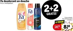 Kruidvat Fa deodorant en douche aanbieding