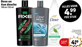 Kruidvat Dove en Axe douche aanbieding